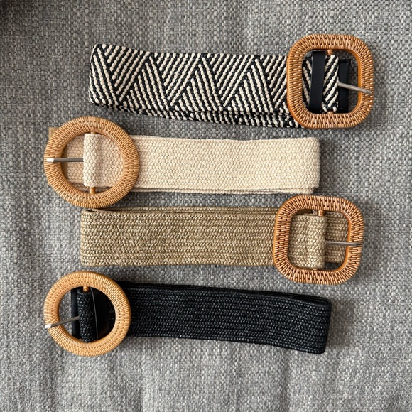 4 Boutique Rattan Waist Belts Bundle - Picture 1 of 3